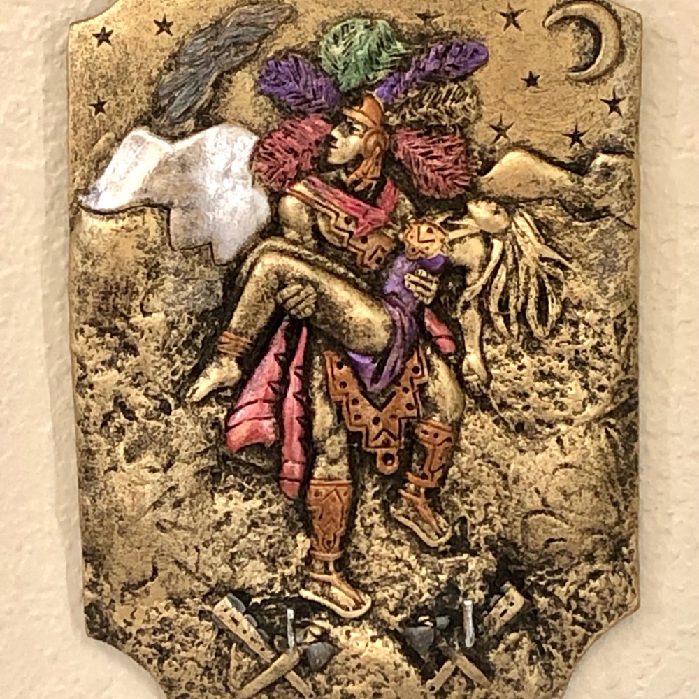 Aztec Amor Eterno- Everlasting Love Gold and Purple Fantasy Art Wall Decor